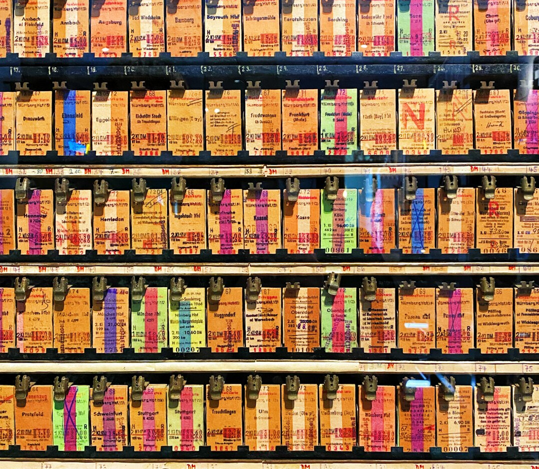 Shelves filled with labeled videotapes and film archive boxes